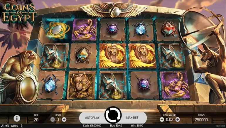 NetEnt推出古埃及题材老虎机Coins of Egypt